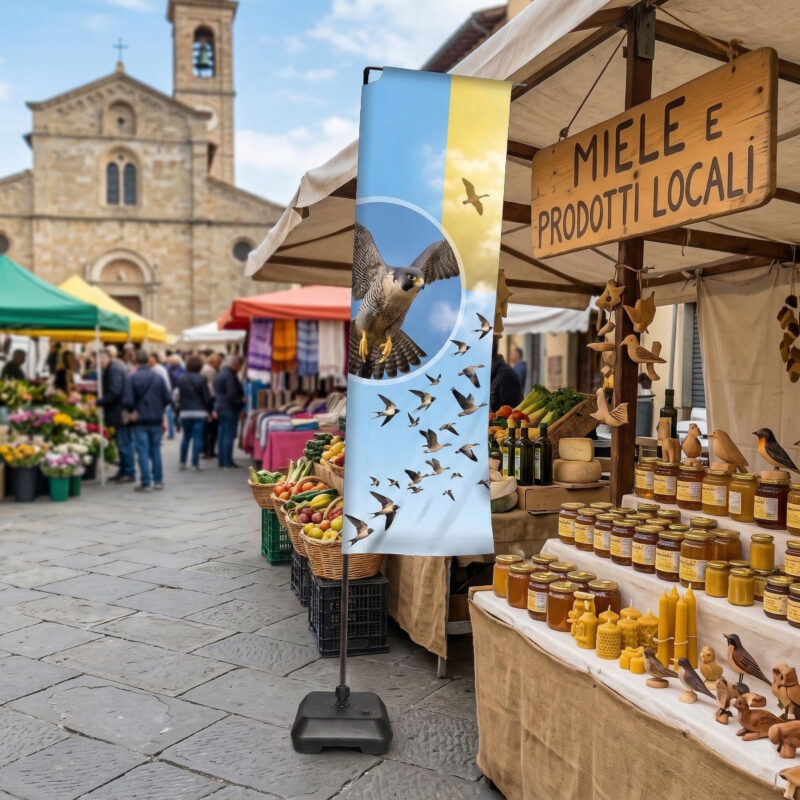 Bandiera Rettangolare economica base inclusa 1 Bandiera Rettangolare economica base inclusa
